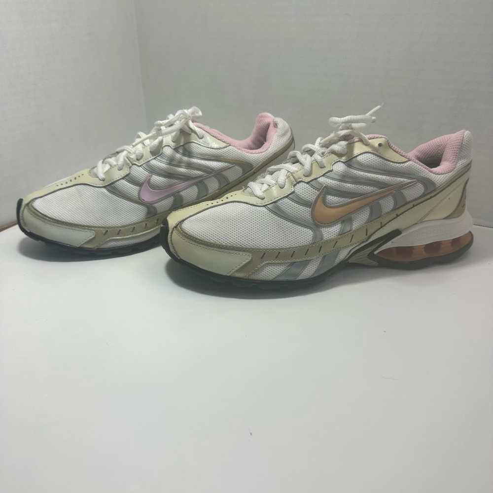 Nike Women's Cream and Pink Sneakers